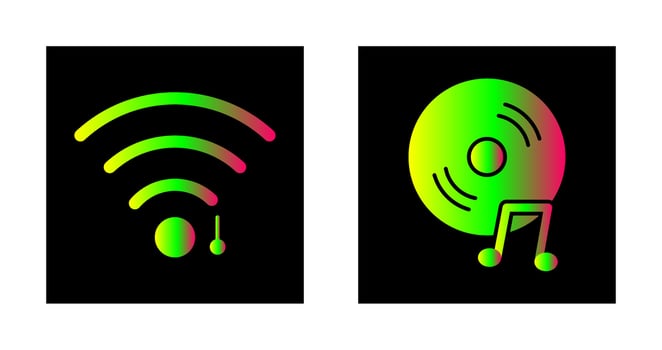wifi sign and music cd  Icon vector