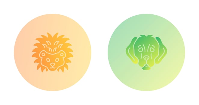 Hedgehog and Dog Icon vector