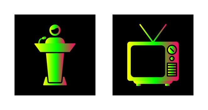 Elected Candidate and Television Icon vector
