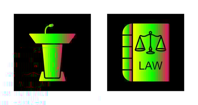 Podium and Law Icon vector