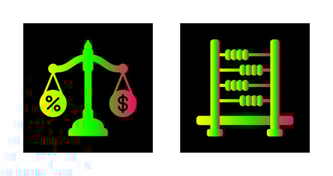 Scale and Abacus Icon vector