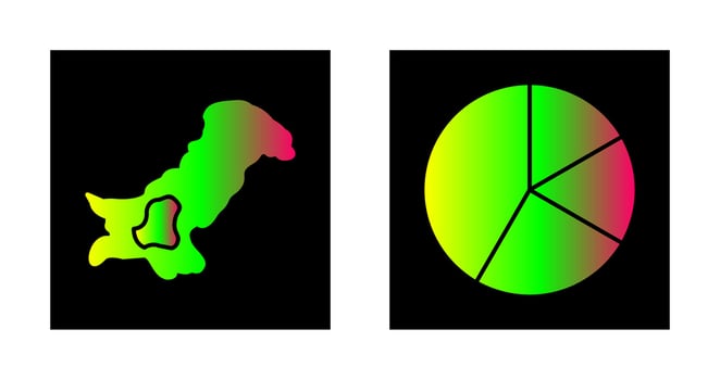 Map and Pie Icon vector
