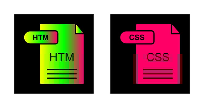 HTM and CSS Icon vector