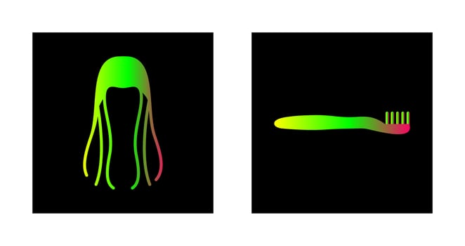 Toothbrush and Hair Icon vector