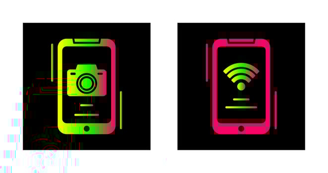 Camera and Wifi Signal Icon vector