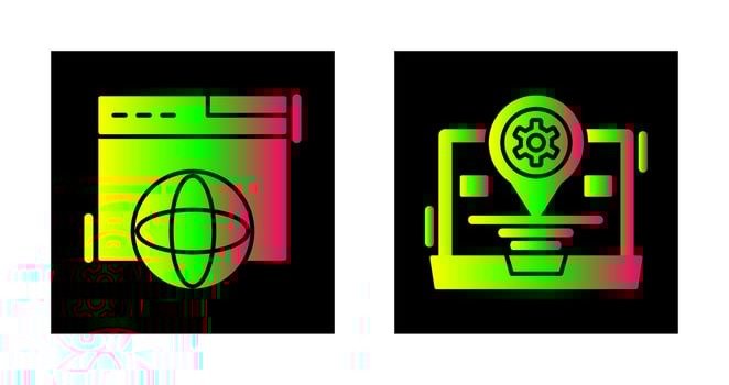 Location and Browser Icon vector