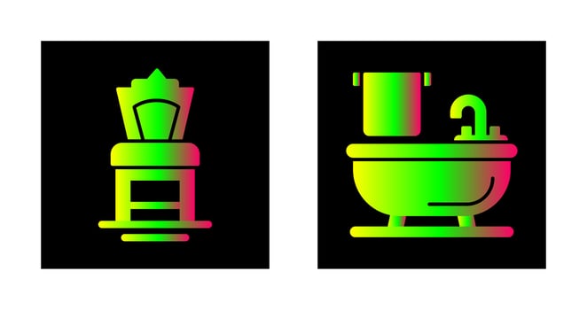 Chair and Bathtub Icon vector