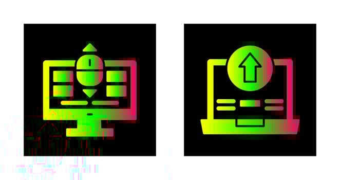 Scroll and Upload Icon vector