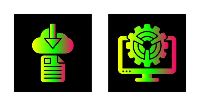 File Download and Monitor Icon vector
