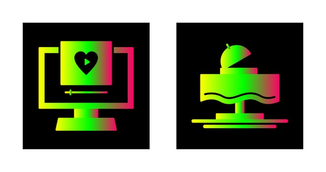 Wedding Video and Wedding Dinner Icon vector