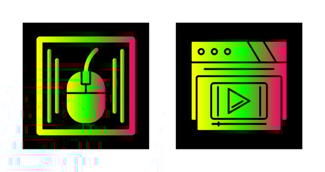Mouse and Video Player Icon vector