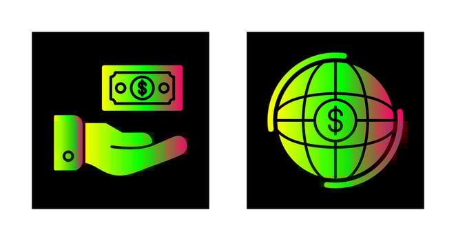 Money and Globe Icon vector