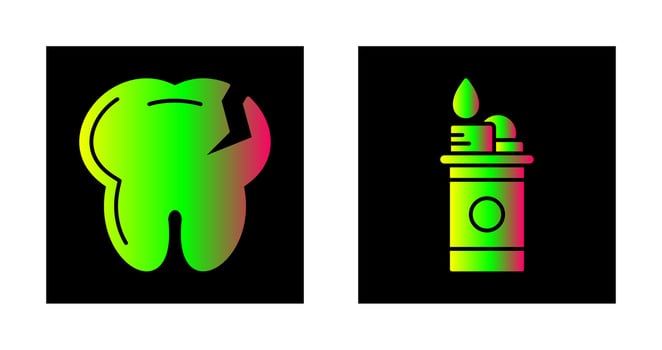 Tooth and Lighter Icon vector