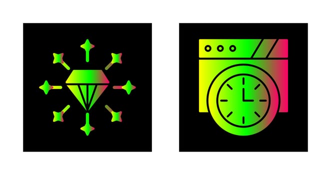 Diamond and Wall Clock Icon vector