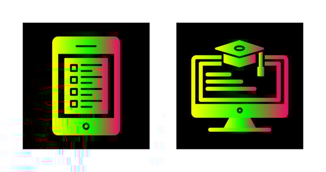 Online Test and Online Learning Icon vector