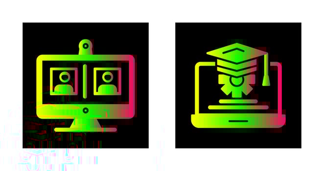 Videocall and Course Icon vector