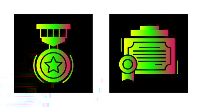 Medal and Certificate Icon vector