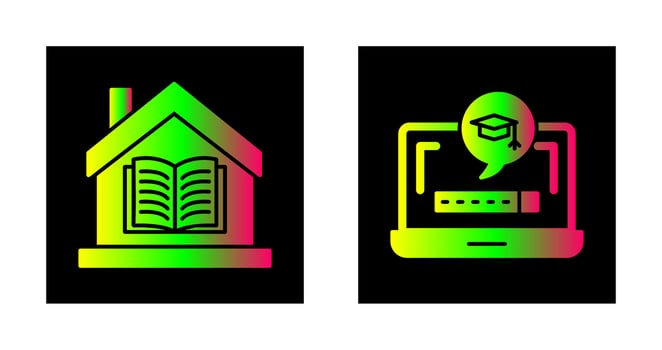Digital Learning and Homeschooling Icon vector