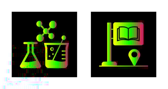 Sign Board and Chemistry Icon vector