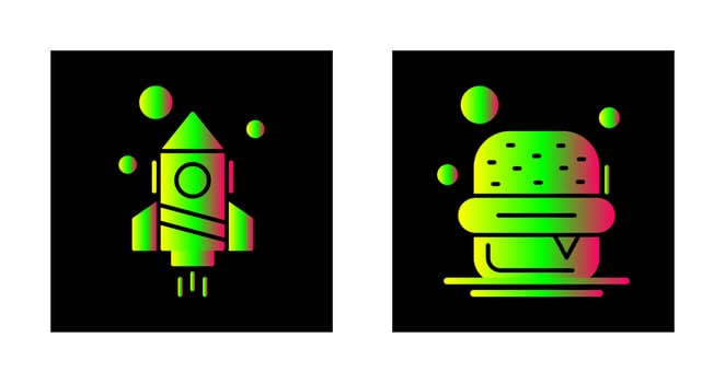 Rocket and Burger Icon vector
