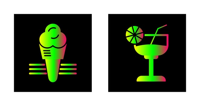 Ice Cream and Cocktail Icon vector