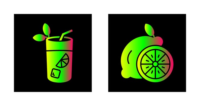 Mojito and Lemon Icon vector