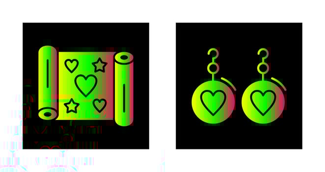 Gift Wrap and Earrings Icon vector