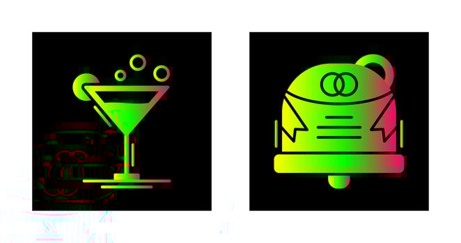 Coktail and Wedding Icon vector