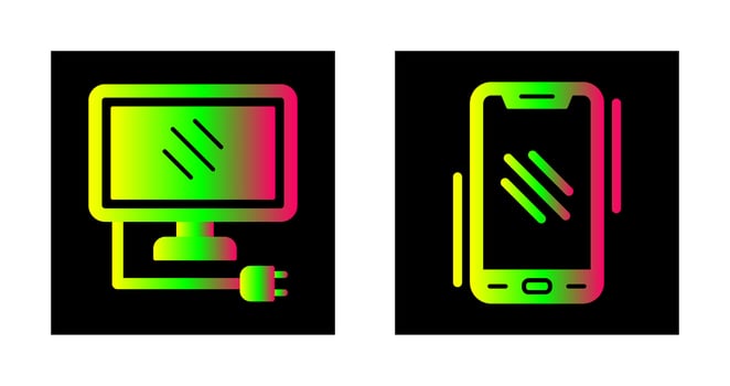 Monitor and Smartphone Icon vector