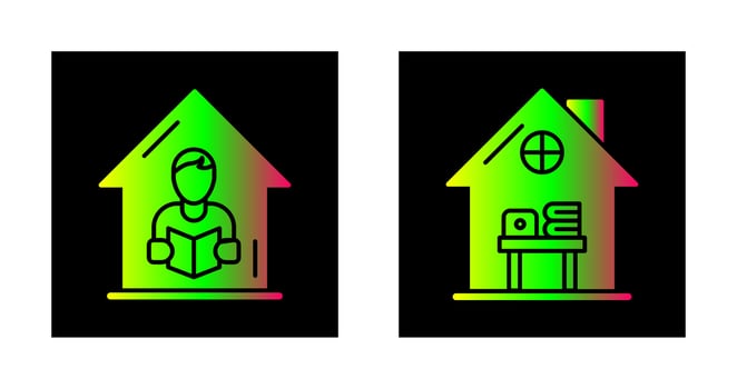 Home Learning and Home Work Place Icon vector