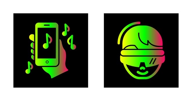 Smartphone and virtual Reality Glasses Icon vector