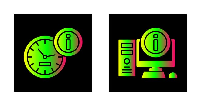 clock and computer Icon vector