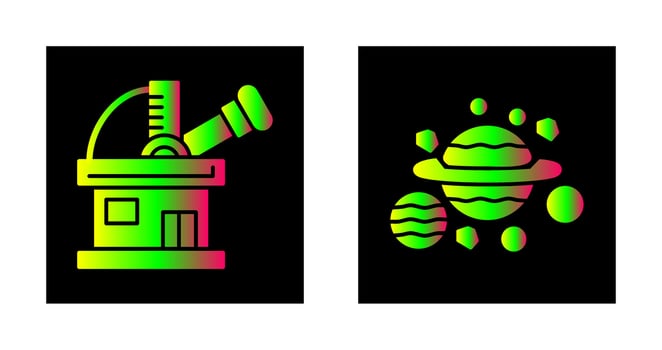 observatory and planets Icon vector