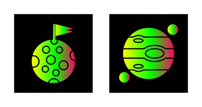 flag and jupiter Icon vector