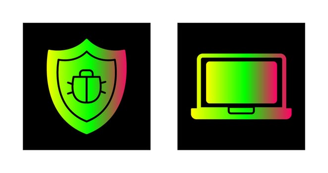 Antivirus and Laptop Icon vector