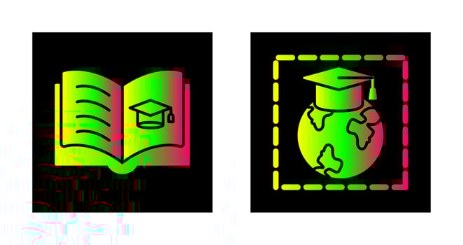 Open Book and Earth Icon vector