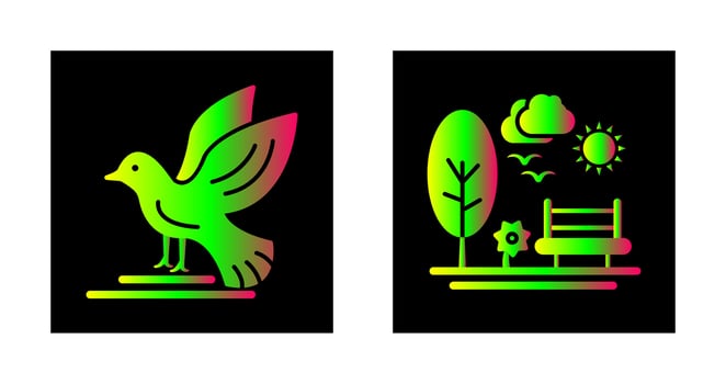 Parking and Bird Icon vector
