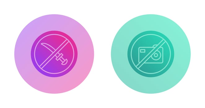 no weapons and no pictures  Icon vector