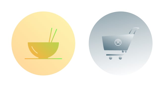 food and cancel order Icon vector