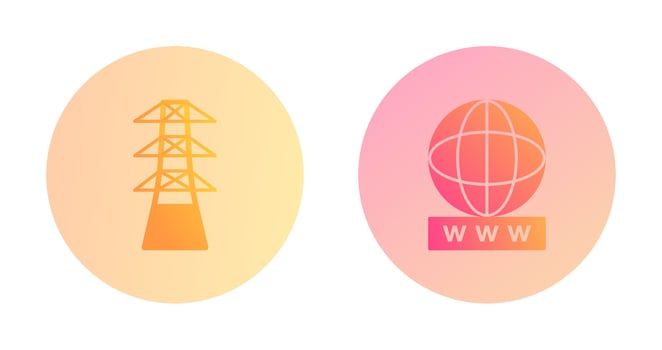 tower and world wide web Icon vector