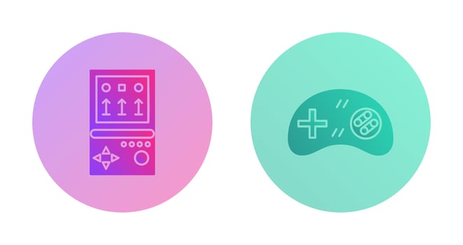 Brick Game and Gamng Control Icon vector