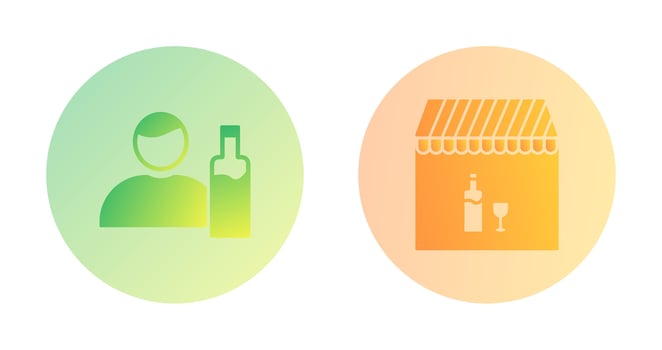 man drink and Cafe bar Icon vector