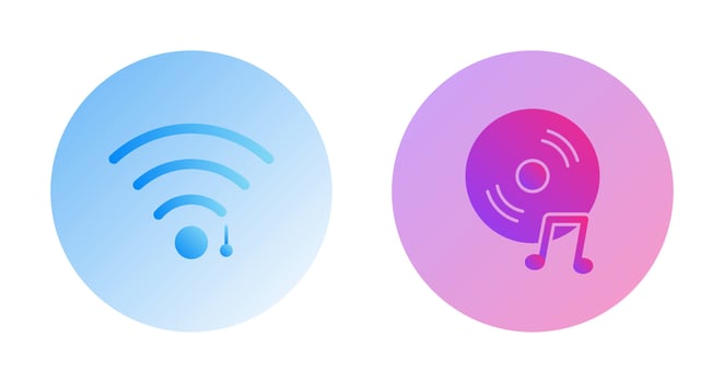 wifi sign and music cd  Icon vector
