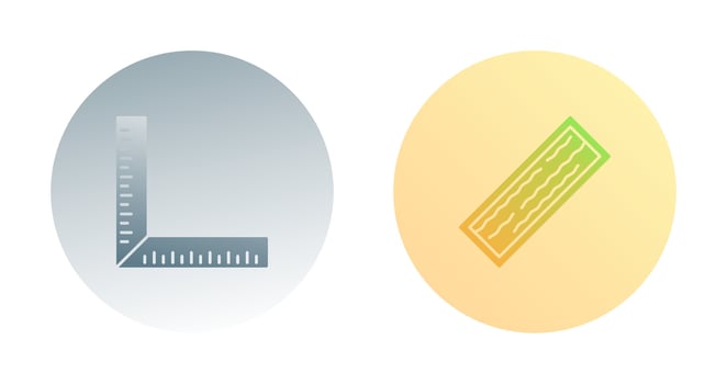 Square Ruller and Plank Icon vector