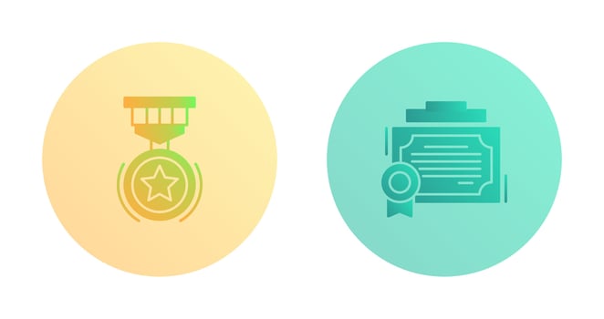 Medal and Certificate Icon vector