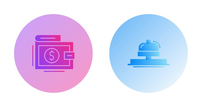 Wallet and Bell Icon vector