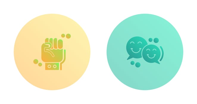 Fist and Chatting Icon vector
