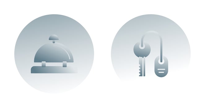 Room key and Desk Bell Icon vector