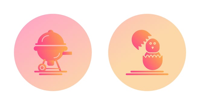 Barbecue and Chick Icon vector