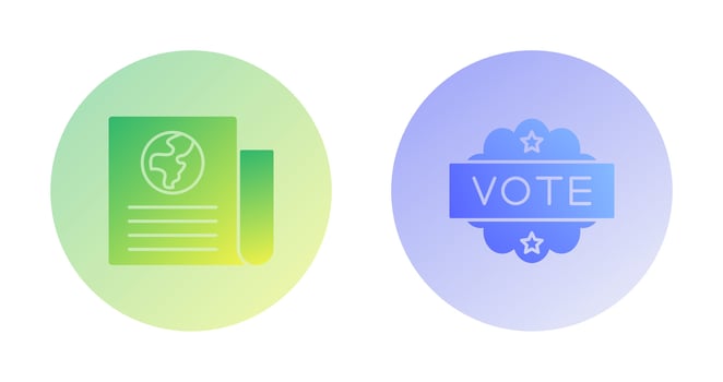 Newspaper and Vote  Icon vector